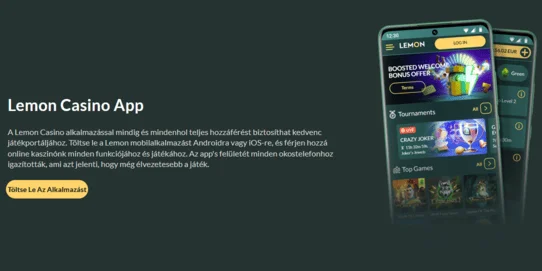 A Lemon Casino Platform alkalmazásoldala mobilhasználatra és gyors platformelérésre