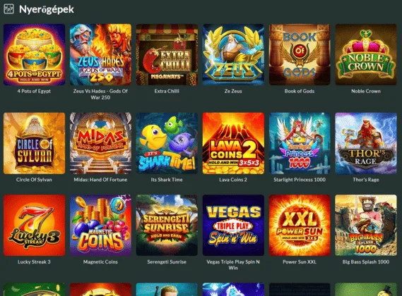 A Lemon Casino Platform nyerőgép szekciója különböző slot kategóriákkal